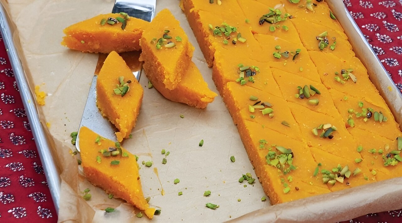 طرز تهیه لوز زعفرانی نرم و خوش رنگ برای یک عصرانه دلچسب
