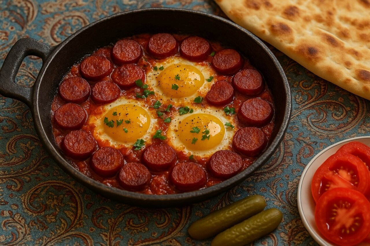 فوت کوزه گری تهیه سوسیس و تخم‌مرغ به سبک قهوه‌خانه‌ها