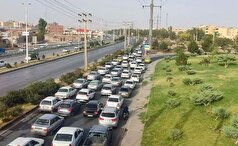 ترافیک سنگین در جاده چالوس