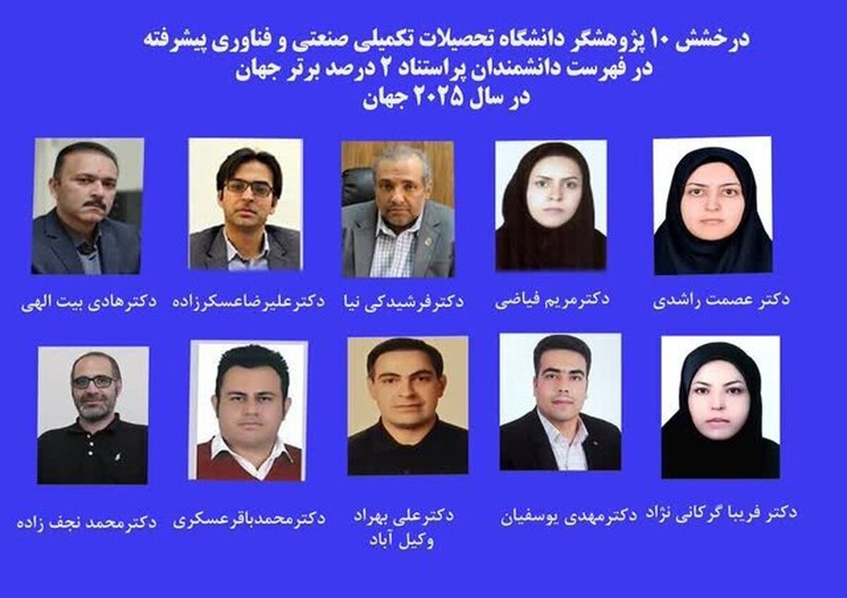حضور ۱۰ پژوهشگر دانشگاه هایتک کرمان در فهرست دانشمندان پراستناد ۲ درصد جهان