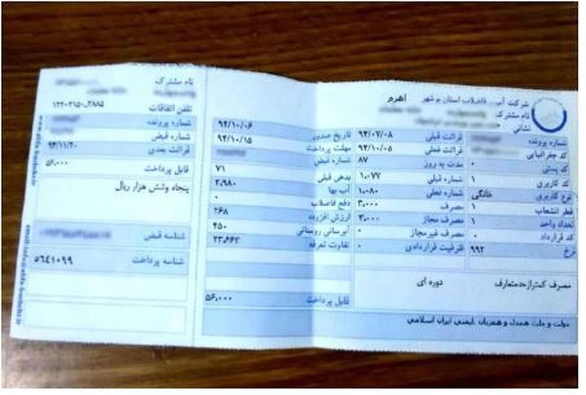 محاسبه قبض آب برای هر خانوار به چه صورت است؟