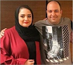 نرگس محمدی در حال برداشتن برقع از صورتش/بنمای رخ که باغ و گلستانم آرزوست