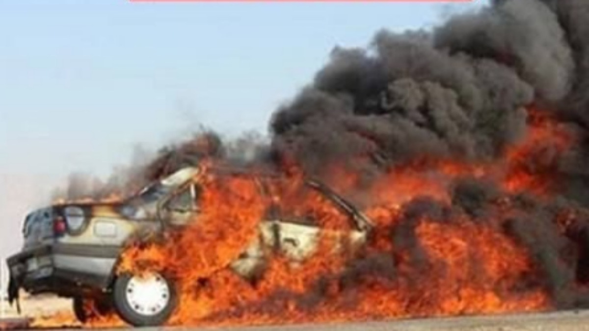 واژگونی و آتش سوزی سواری پژو جان سه نفر از هم وطنانمان را گرفت