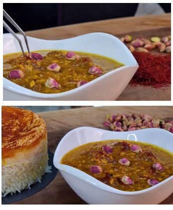 خورشت پسته با برنج زعفرانی؛ غذای اعیانی نشینها خورشت پسته با برنج زعفرانی؛ غذای اعیانی نشینها