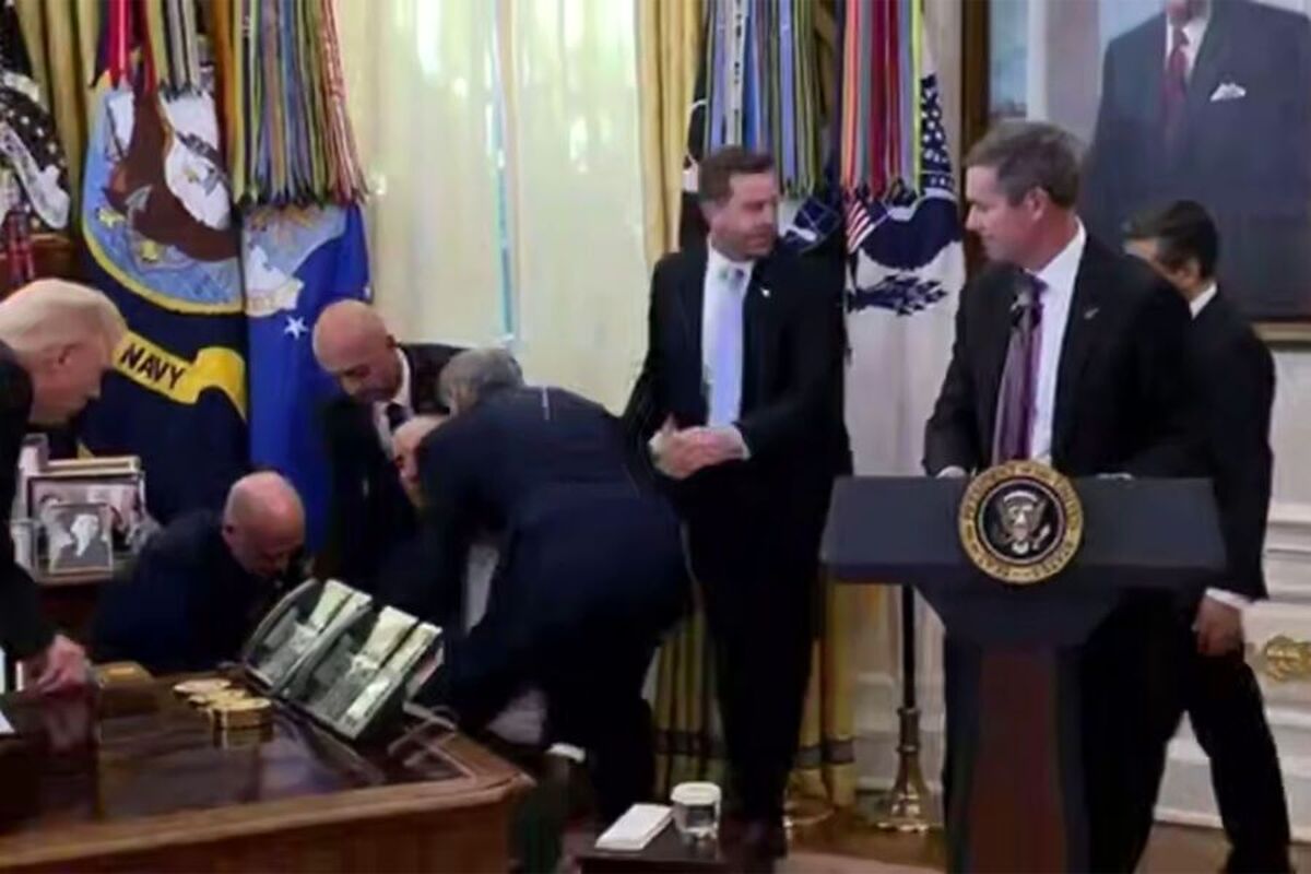 یکی از شرکت‌کنندگان در جلسه با ترامپ در دفتر بیضی‌شکل کاخ سفید غش کرد