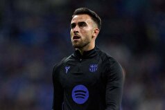 «روح گلادیاتور»| بارسلونا اریک گارسیا را که دچار شکستگی بینی شده بود، در حالی که ماسک محافظ به صورت داشت، نشان داد