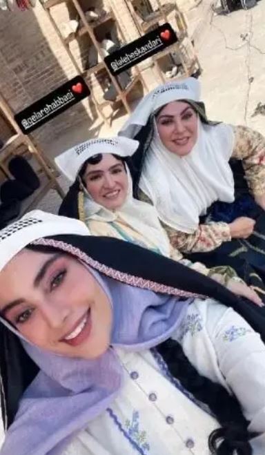 سلفی بامزه از ۳ بازیگر محبوب سریال جدید ترلان پروانه در پشت صحنه