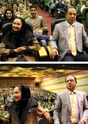 «کتایون ریاحی» و همسر دومش «مسعود بهبهانی» در یک جشن؛ سال ۱۳۹۰