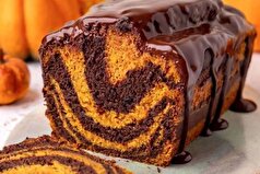 کیک ماربل کدو حلوایی، یک عصرانه محشر پاییزی برای بچه‌ها!