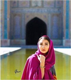 سلفی دونفره دریا مرادی دشت با پدرش در قدم زنی روزانه