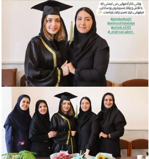 ابعاد دیگر از مراسم فارغ‌التحصیلی بهنوش طباطبایی که خانم بازیگر رو کرد! +عکس