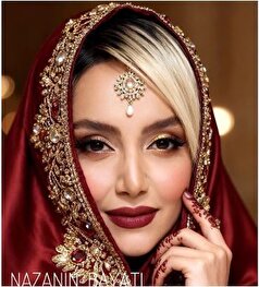 نگاهی به جذابیت غیرقابل وصف نازنین بیاتی با استایل و میکاپ دختران هندی! +عکس