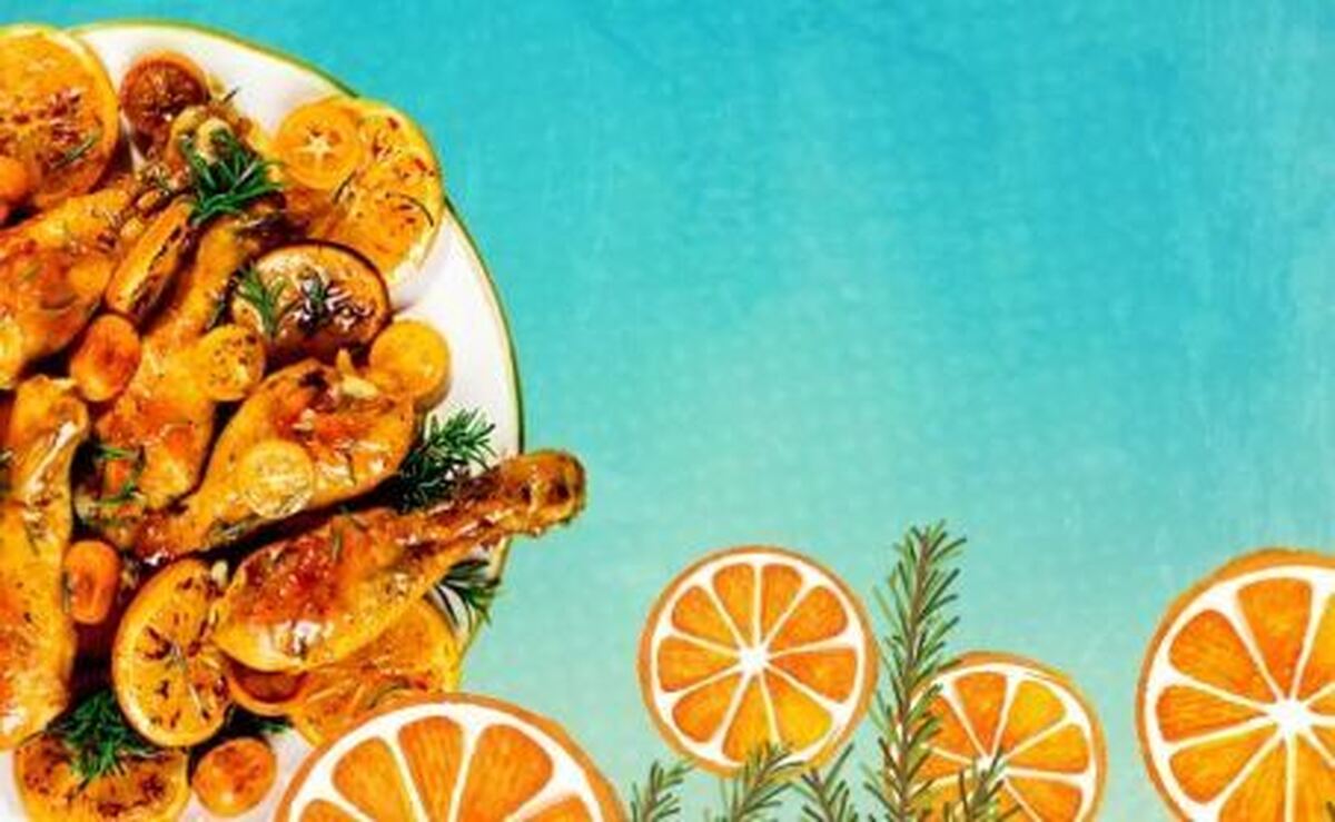 برای شام این خوراک درباری و خوشرنگ مرغ و پرتقال را تدارک ببینید