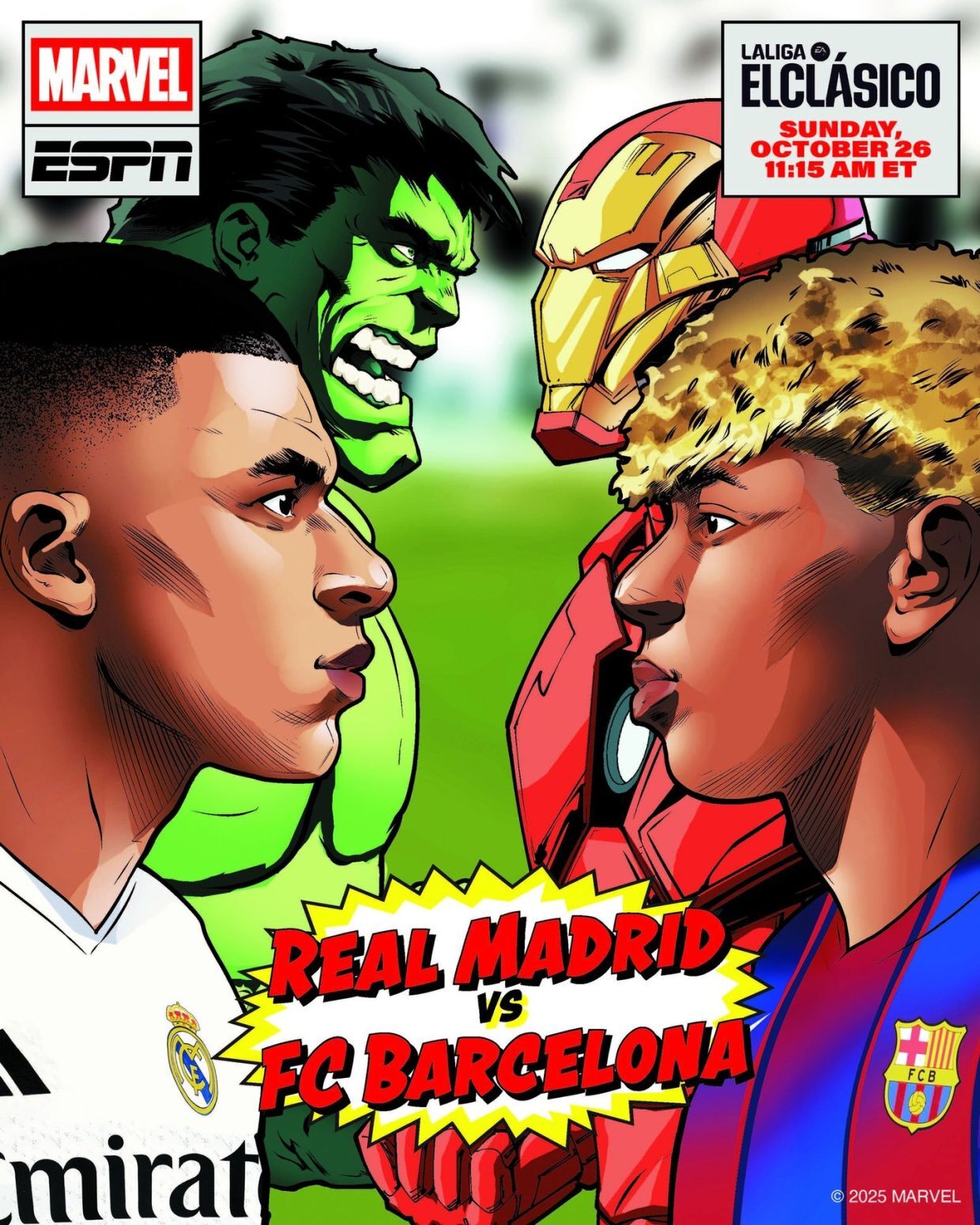لالیگا ال کلاسیکو را با پوستری با تم مارول و با حضور امباپه و یامال اعلام کرد لالیگا ال کلاسیکو را با پوستری با تم مارول و با حضور امباپه و یامال اعلام کرد