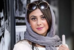 استایل ناموزون آزاده صمدی جلب توجه کرد/از کت چرم تا مینی اسکارف توری