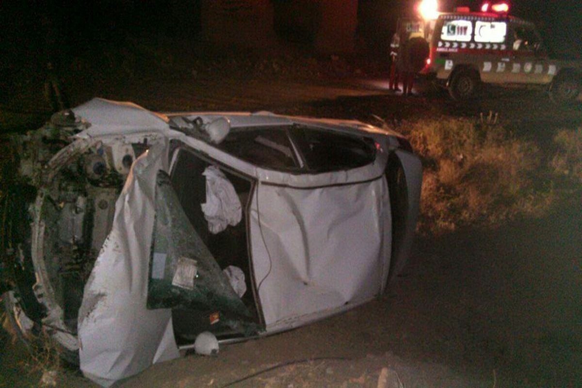 آمار مصدومین و تلفات حادثه واژگونی خودروی سواری در گنبدکاووس