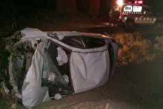 آمار مصدومین و تلفات حادثه واژگونی خودروی سواری در گنبدکاووس