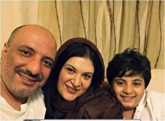 قابی خانوادگی از ریما رامین فر همراه همسر و فرزندش در یک کلیسای قدیمی جلب توجه کرد+عکس