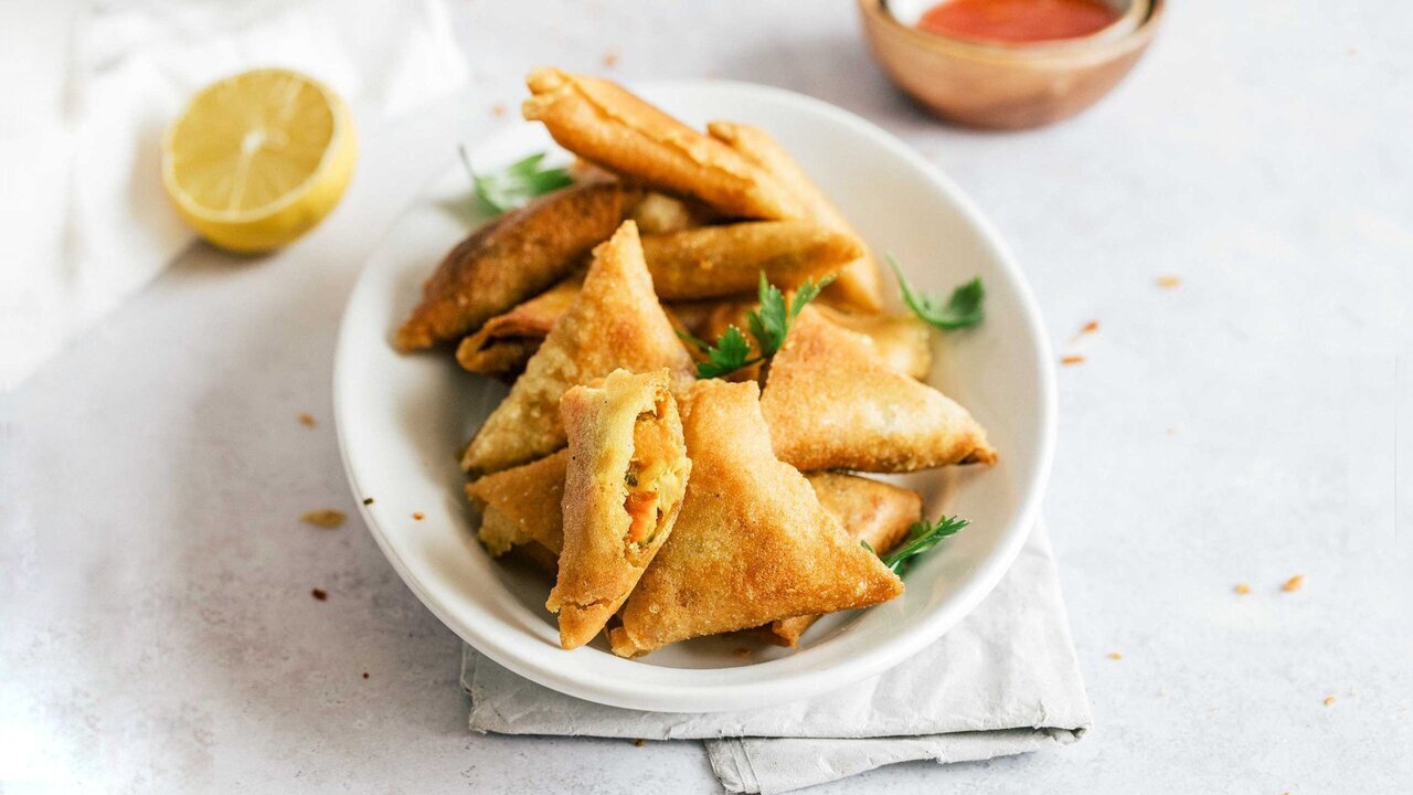 رسپی سمبوسه گیاهی بدون استفاده از روغن/سالم و خوشمزه برای بچه‌ها