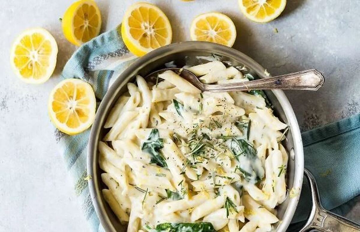 پاستا مرغ و لیمو یک ایده عالی برای شام متفاوت