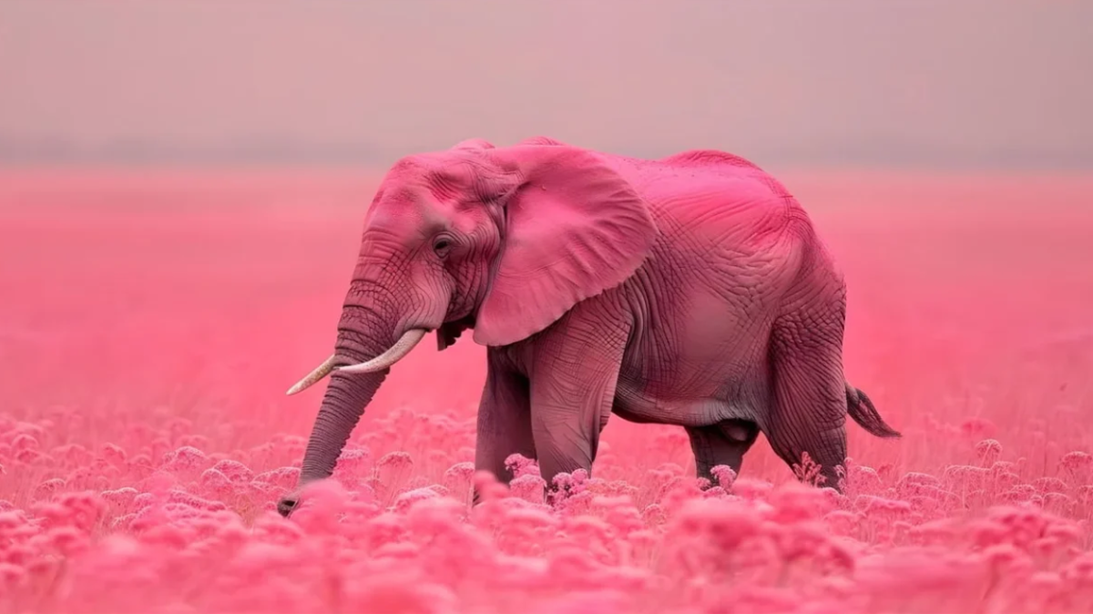 فیل صورتی‌ وارد ذهن شود؟