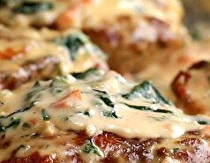 دستور پخت مرغ توسکانی با اسفناج و خامه