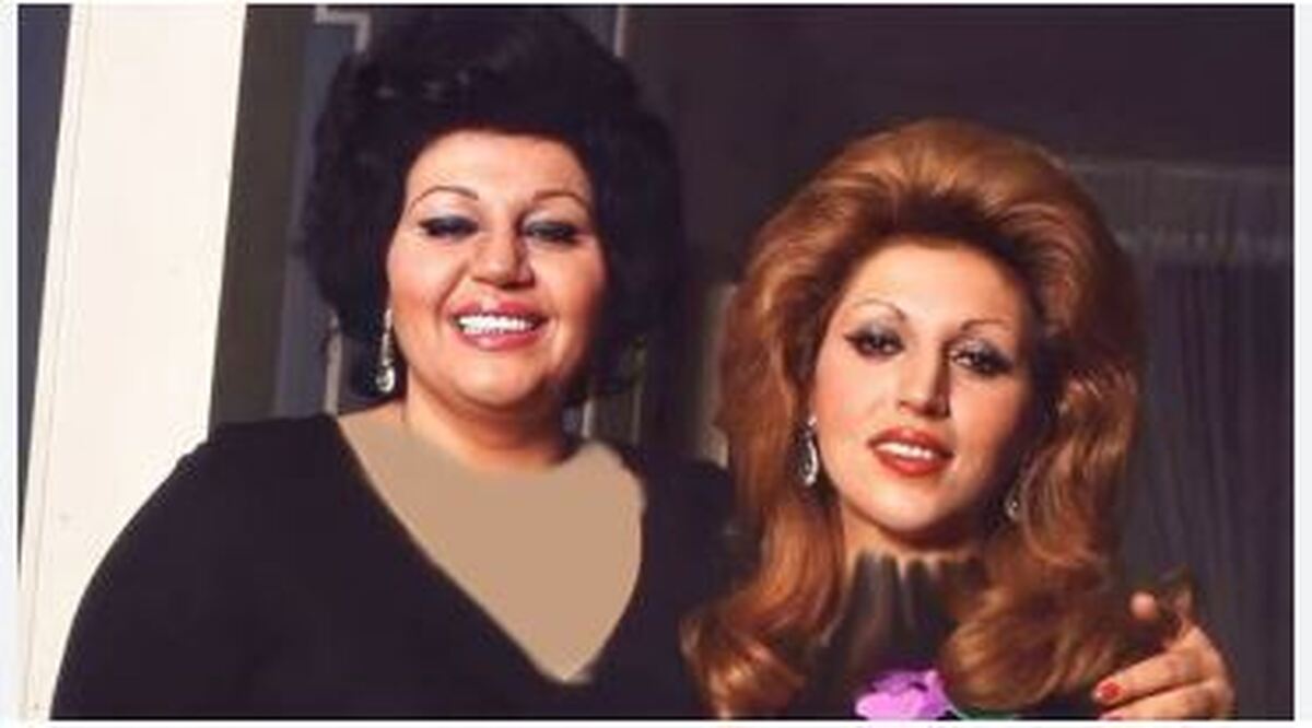 زنده‌یاد هایده و مهستی در یک آرایشگاه لوکس در حال چیتان پیتان کردن!