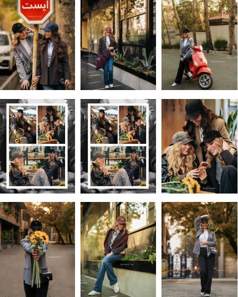 ژست‌های متعدد مدلینگی متین ستوده و دوستش با گل‌های آفتابگردان