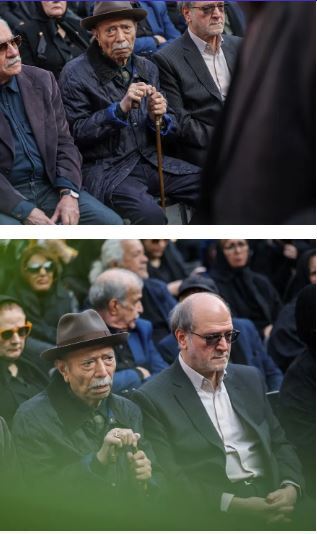 علی نصیریان در جمع سوگواران تشییع پیکر هادی مرزبان+عکس