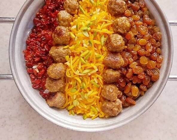 رسپی کشمش پلو شیرازی با عطر و بوی بهشتی