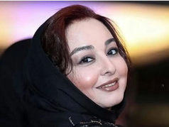 ماهایا پطروسیان با میکاپ و لباس عروس به سبک دهه ۸۰ در پشت صحنه یک فیلم