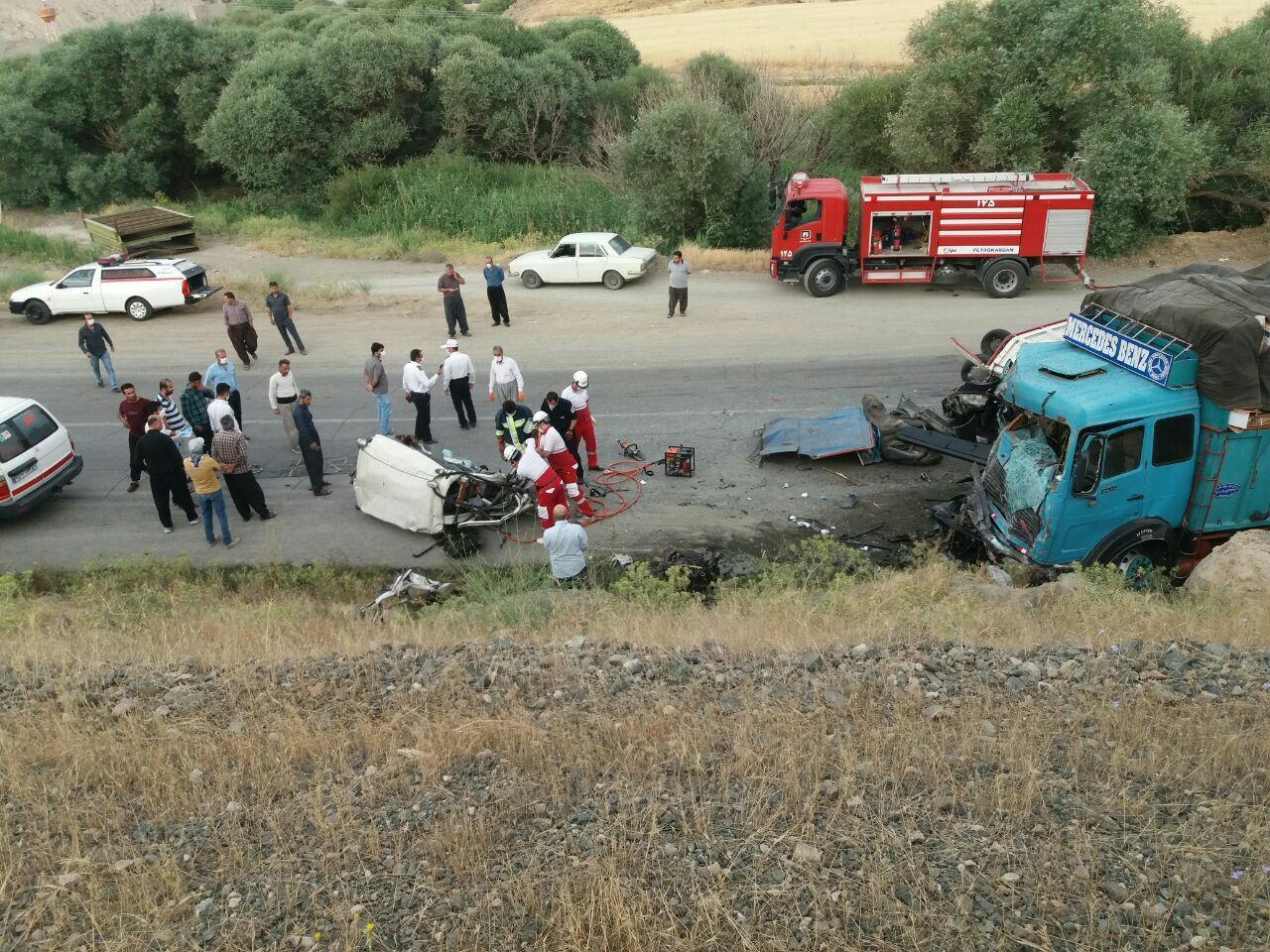 تصادف رانندگی جاده دیواندره به سنندج ۲ کشته برجا گذاشت