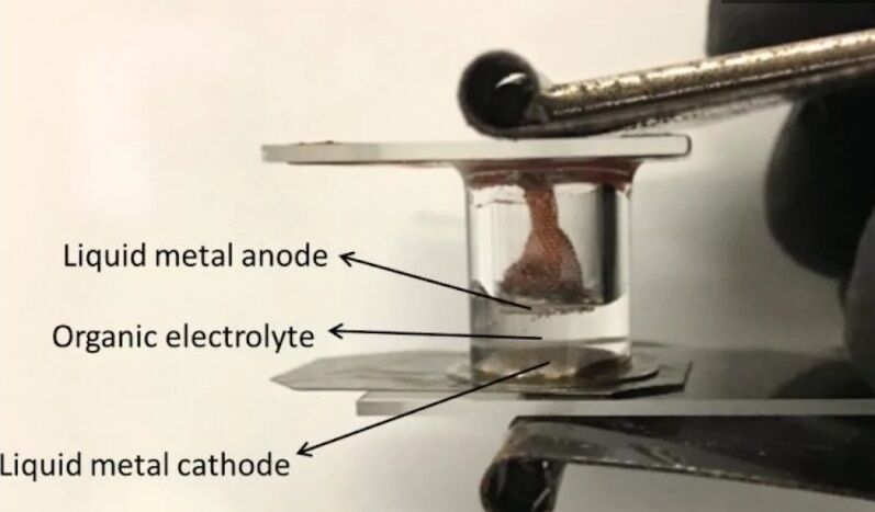 ابداع اولین باتری تمام سیال فلزی که در دمای اتاق مایع می‌ماند