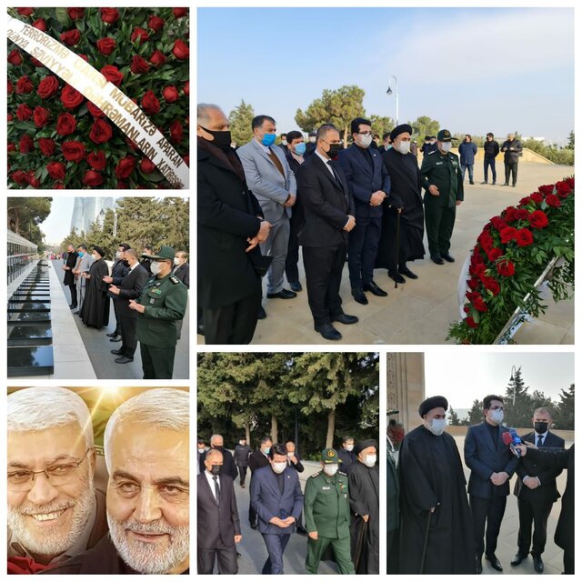 ادای احترام به سرداران شهید ایران و عراق در باکو